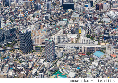 東京墨田區京成曳船站附近的鳥瞰圖 東京墨田區京成曳船站附近的鳥瞰圖 130411110