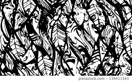 Grunge intertwined texture, threads, lines, wire, veins, monochrome. Grunge old detailed black white texture. Vector background Grunge intertwined texture, threads, lines, wire, veins, monochrome. Grunge old detailed black white texture. Vector background 130411563