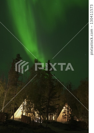 Aurora view from Aurora Village in Yellowknife, Canada 130411573