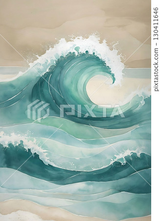 Soft Coastal Haze In Minimal Brushwork Style 130411646