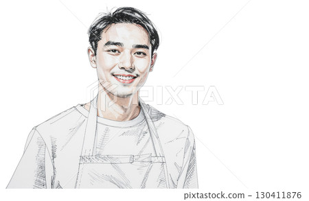 A young cafe clerk 130411876