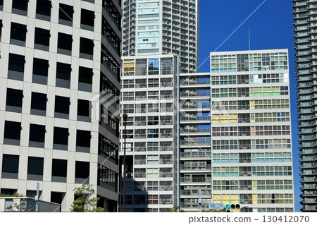 Blue sky and collective housing 130412070