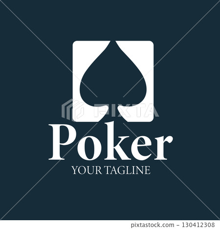 Poker Logo Design with Spade Symbol for Casino, Card Games, and Gambling Branding Poker Logo Design with Spade Symbol for Casino, Card Games, and Gambling Branding 130412308