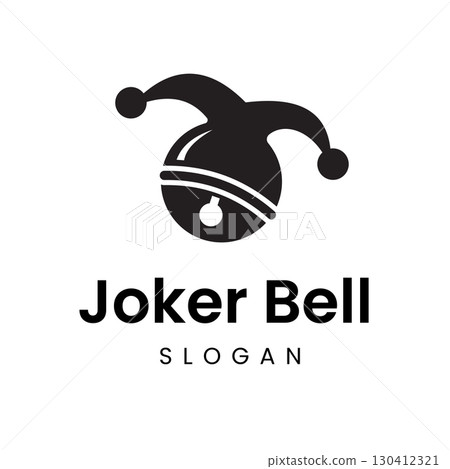 Joker Bell Logo Design with Jester Hat for Casino, Entertainment, and Gaming Branding Joker Bell Logo Design with Jester Hat for Casino, Entertainment, and Gaming Branding 130412321