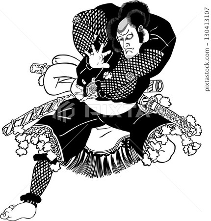 Kabuki actor in a cool pose, part 2 130413107