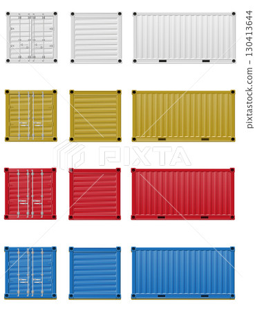 metal cargo container for long distance commercial transport by sea or rail cartoon stock vector illustration 130413644