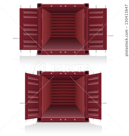 metal cargo container for long distance commercial transport by sea or rail cartoon stock vector illustration 130413647