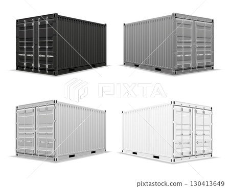 metal cargo container for long distance commercial transport by sea or rail cartoon stock vector illustration 130413649
