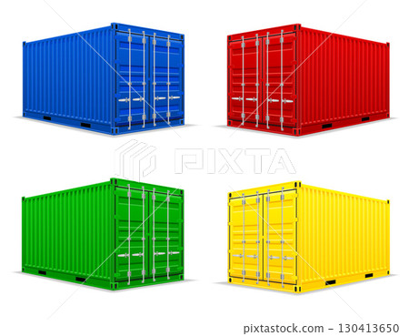 metal cargo container for long distance commercial transport by sea or rail cartoon stock vector illustration 130413650