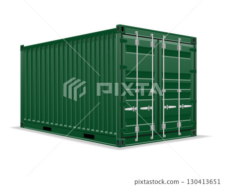 metal cargo container for long distance commercial transport by sea or rail cartoon stock vector illustration 130413651