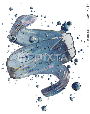 Abstract Liquid Swirl With Floating Bubbles on White Background Abstract Liquid Swirl With Floating Bubbles on White Background 130413712
