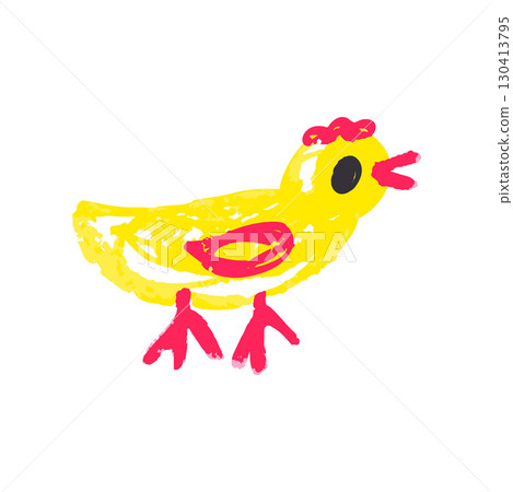 Children's icon with wax crayons and pastels Children's icon with wax crayons and pastels 130413795