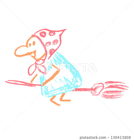 Children's icon with wax crayons and pastels 130413808