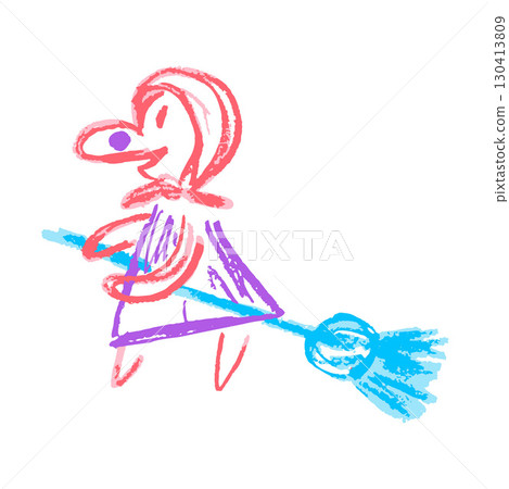 Children's icon with wax crayons and pastels 130413809