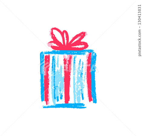 Children's icon with wax crayons and pastels Children's icon with wax crayons and pastels 130413831