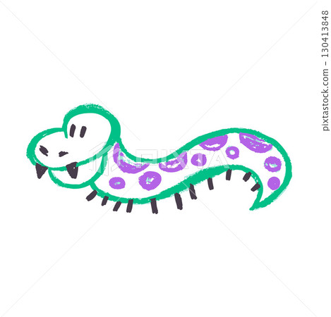 Children's icon with wax crayons and pastels 130413848