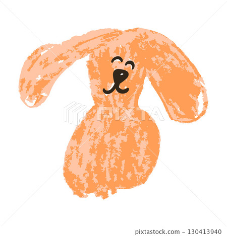 Children's icon with wax crayons and pastels Children's icon with wax crayons and pastels 130413940