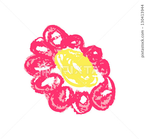 Children's icon with wax crayons and pastels 130413944