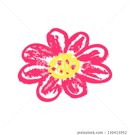 Children's icon with wax crayons and pastels Children's icon with wax crayons and pastels 130413952