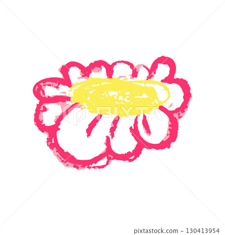 Children's icon with wax crayons and pastels 130413954