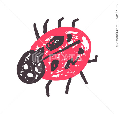 Children's icon with wax crayons and pastels 130413989