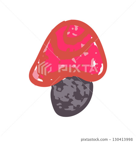 Children's icon with wax crayons and pastels 130413998