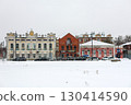 Orenburg, Russia - January 16, 2025 Winter city streets with dirty wet snow on the roads. Editorial 130414590