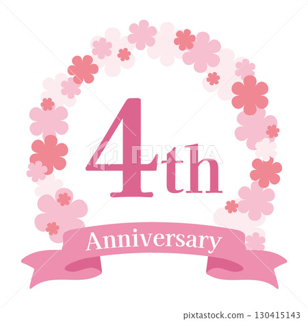 Pink flower (cherry blossom) anniversary icon 4th anniversary Pink flower (cherry blossom) anniversary icon 4th anniversary 130415143