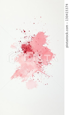 Pink and red powder exploding and creating an abstract design on a white background, perfect for valentine's day, women's day, or spring themed projects 130415374