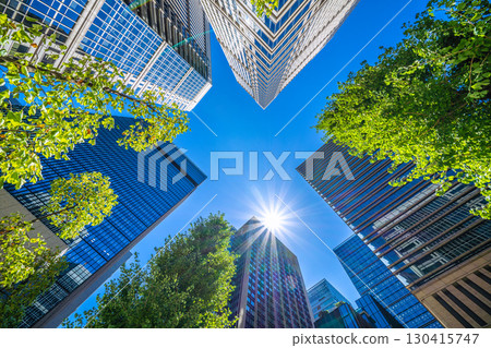 Tokyo cityscape, Japan, September 2nd. View of skyscrapers including Otemachi First Square. 130415747