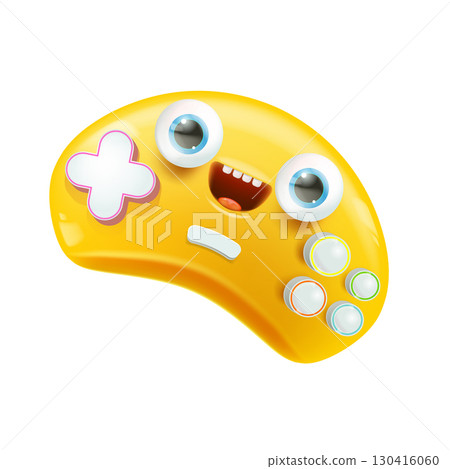 Funny monster gamepad cartoon character isolated on white ,vector illustration. cute cartoon game controller character with teeth and eyes, creative design for gaming, apps, websites, stickers, kids Funny monster gamepad cartoon character isolated on white ,vector illustration. cute cartoon game controller character with teeth and eyes, creative design for gaming, apps, websites, stickers, kids 130416060