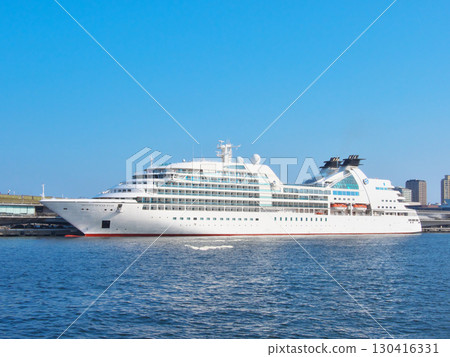 Mitsui Ocean Fuji moored at Osanbashi Pier in Yokohama Cityscape (August 2025) 130416331