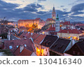 Cesky Krumlov at sunset, Czech Republic 130416340