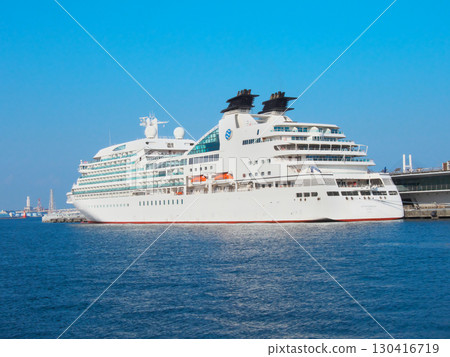 Mitsui Ocean Fuji moored at Osanbashi Pier in Yokohama Cityscape (August 2025) 130416719