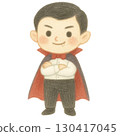Cute cartoon character of a boy dressed like a dracula, Cute Little Vampire Boy Halloween Illustration 130417045