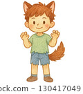 Cute Little Werewolf Boy Halloween Illustration 130417049