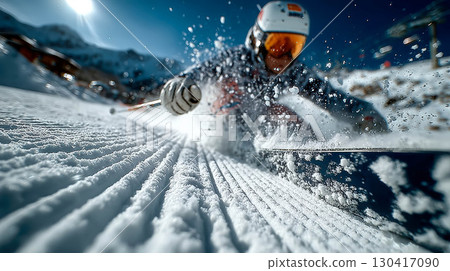 skier on ski slope 130417090