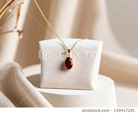 石榴石金項鍊 130417285