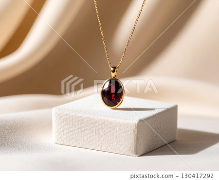 石榴石金項鍊 130417292