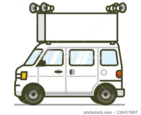Illustration of a light vehicle (wagon advertising, election car) 130417697