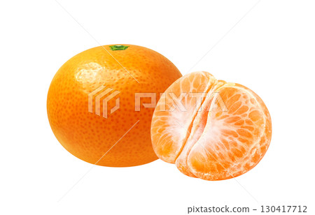 Mandarin orange illustration realistic white background 130417712