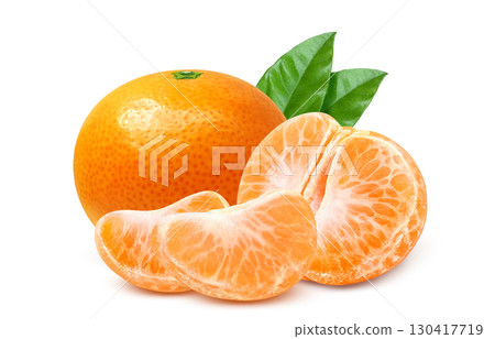 Mandarin orange illustration realistic white background 130417719