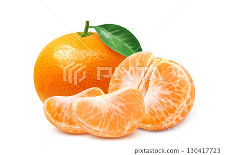 Mandarin orange illustration realistic white background Mandarin orange illustration realistic white background 130417723