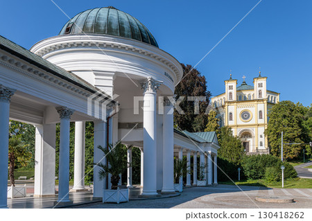 Spa center and colonnade of the famous Marianske Lazne spa, Czech Republic Spa center and colonnade of the famous Marianske Lazne spa, Czech Republic 130418262