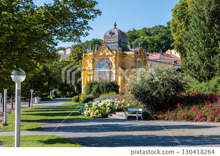 Spa center and colonnade of the famous Marianske Lazne spa, Czech Republic 130418264