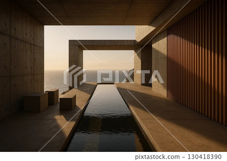 Coastal Concrete Architecture with Infinity Pool and Ocean View Coastal Concrete Architecture with Infinity Pool and Ocean View 130418390