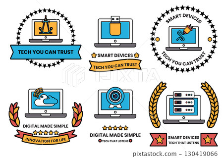 A set of six icons for smart devices A set of six icons for smart devices 130419066