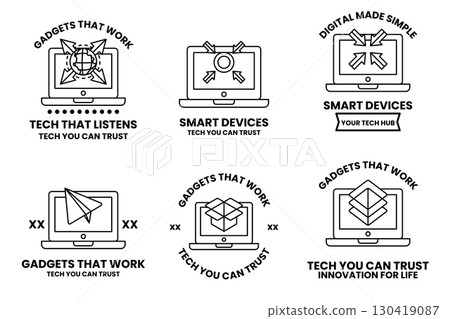 A set of six icons for smart devices A set of six icons for smart devices 130419087