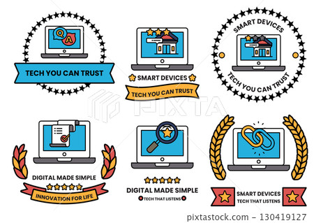 A set of six icons for smart devices A set of six icons for smart devices 130419127