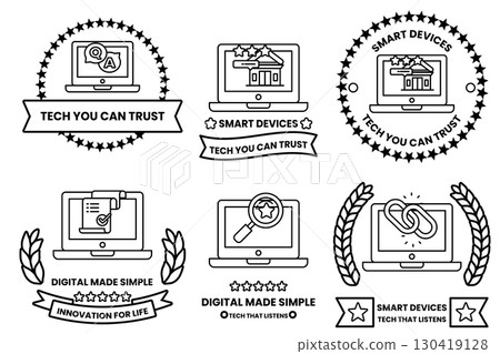 A set of six icons for smart devices A set of six icons for smart devices 130419128